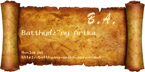 Batthyány Arika névjegykártya